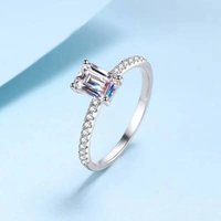 Real 5x7MM Moissanite Rings Excellent Rectangle Cut D Color VVS1 925 Sterling Silver Wedding Ring With GRA Certified Jewelry