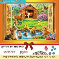 500/1000pcs puzzle, DIY paper puzzle, pastoral animals, cartoon farm, cute cats, adult puzzle, suitable for leisure time puzzl