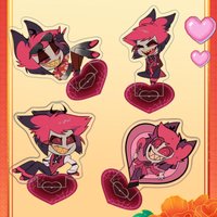 10Cm Acrylic Standing Plates for Hazbin Hotel Alastor Chibi Version Multiple Anime Standee Creative Collection Birthday Gift