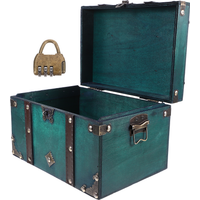 Vintage European Style Jewelry Box Large Capacity Wooden Treasure Chest with Lock for Home Decor wooden treasure chest