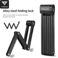 TOSUOD Bicycle Folding Lock Alloy Steel Motorcycle Anti-theft Safety Lock With 2 Keys Portable Bike Lock Cycling Accessories