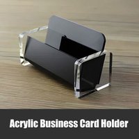 1pc Acrylic Business Card Holder - Clear & Black Elegant Minimalist - Professional Desktop Display for Office Use