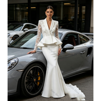 White Wedding Women Suit Skirt Set 2 Pcs Lace Blazer Prom Dress Formal Office Lady Jacket Customized Bridal Tuxedo Guest Coat
