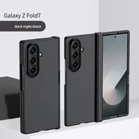 PC Skin Texture Hard Case for Galaxy Z Fold 7 6 5 4 3 - Full Hinge Protection Anti-Scratch Raised Lens Cover