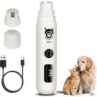 Dog Nail Grinder 3-Speed Low Vibration Electric Pet Nail Trimmer with Digital Display Rechargeable USB-C Cat Nail File
