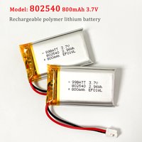 3.7V 800mAh 802540 Li Polymer Lithium Battery for Beauty Instrument Bluetooth Headset Toy Handheld Fans Rechargeable Batteries
