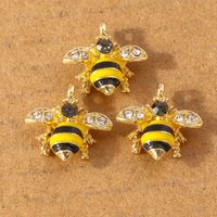 10pcs Cute Enamel Crystal Bee Charms Pendants for Jewelry Making Necklace Earrings Bracelet DIY Handmade Accessories Supplies