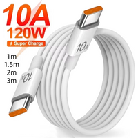 1/2/3Pcs 10A Cable 120W Super Fast Charging USB to Type C Cable For Android Highspeed Data Transfer For Xiaomi Redmi 3M Cable