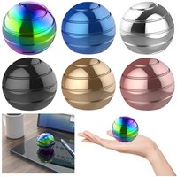 Kinetic Spinning Desk Toy Ball Optical Illusion Spinner Metal Gyro Anti Stress Fidget Toys Adults Anxiety ADHD Decompression