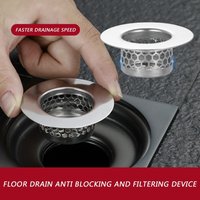 Bathroom Floor Drain Strainer Stainless Steel Sink Anti-clog Filter Mesh Basket Bathroom Hair Catcher Waste Drainer Sink Straine