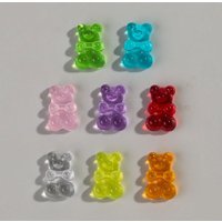 50pcs Transparent Acrylic 12x19MM Cute 3D Jelly Bear Charms Pendant for Jewelry Making Necklace Bracelet Earring DIY Accessories