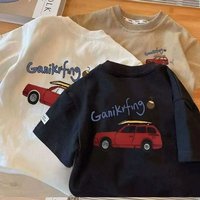 Car Cartoon Tees Tops For Boy Clothing Summer Fashion Children Short Sleeve Clothes Printed Pattern T-shirts Loose Casual Tshirt
