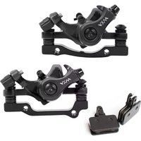 AliExpress NONE T-12 Bicycle Disc Brake Caliper 160mm Front/Rear Line Pulling Disc Brake Aluminum Alloy Mechanical Brakes Calipers MTB Part