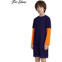 Special Needs Adaptive Clothing for Kids Boys Girls Color Block Long Sleeve Back Zipper Casual Jumpsuit Daily Wear Homewear