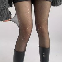 Women's Stars Tights Sexy Sequin Flash Pantyhose Female New Stretch Mesh Silk Stockings Fashion Versatile Babysbreath Long Socks