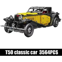 Mould King Car 1931 Mercedes Block Car Assembly Model Pull Back Building Blocks MOC Vintage Classic Car Toys For Adult Kid Gift