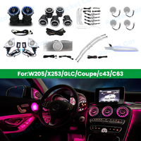 64 Colours LED Turbine Vents Ambient Light For Mercedes Benz W205 X253 GLC Coupe C43 C63s Car Speaker Cover Decorative Lamp Part