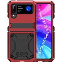 With Bracket+Full Protective For Samsung Galaxy Z Flip 4 5G 2022 Case Kickstand Dual Layer Protective Shockproof for Z Flip 3/4