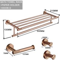 Brushed Rose Gold Stainless Steel Bathroom Hardware Set Towel Rack Coat Hook Towel Bar Toilet Paper Holder Soap Dish Accessories