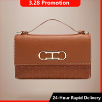 CH Premium Leather Handbag Monogram Embossing Metallic Clasp Portable Handle Structured Silhouette Ideal Office Evening Events