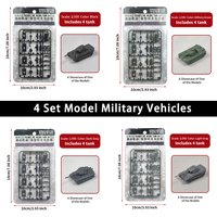 1:350 Scale Miniature Armored Vehicle Assembly Tank Model Accessories DIY Micro Military Wargame Scene Toys To Child 4 Set