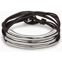2025 autumn minimalist design OL style multi-layer gold and silver tube leather rope bracelet neutral accessories niche gift