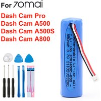 New 3.7V 850mAh Li-ion Battery For 70mai Smart Dash Cam Pro , Midrive D02 HMC1450 Replacement Batterie 3-wire Plug 14*50mm+tools