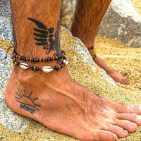 Boho Surf Cowrie Shell Mens Anklet Bracelet