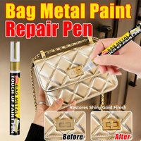 IFUBO Bag Metal Touch Up Paint Pen,Gold Hardware Repair Refurbish Tool For Handbag Purse, Restore Shine Scratch Resistant Marker
