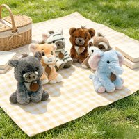 Zebra Lion Fox Mongoose Elephant Plush Toys Animal Stuffed Doll Toys Hobbies Collection Home Decor Toys Creative Birthday Gifts