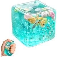 Blue Ocean Ice Cube Squeeze Ball Slow Rebound Squishy ToysSensory Fidget Toy for Stress Relief Party Gift for Kid Birthday Party