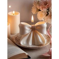 1pc Bow scented Candle, 3D Bow Design Long-Lasting Fragrance, Suitable For Home Decoration, Perfect Valentine's Day gifts
