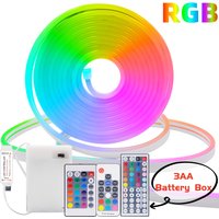5V RGB Neon Strip Light 1M 2M 3M 3AA Battery Box With Bluetooth Remote Control Waterproof Flexible Ribbon Tape For Home Decor