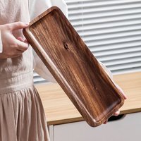 South American Walnut Wooden Tray Japanese Style Long Tea Tray Home Use Wood Tea Snack Fruit Tray Rectangular Shape