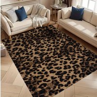 Leopard Print Carpets Sofa Chair Rugs Living Room Bedroom Floor Mat Kids Play Mat Non-Slip Machine Washable Carpet Home Decor