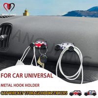 Car Hooks Organizer Storage Hanger For USB Cable Headphone Key Storage Car Accessory Car Adhesive Alloy Hook Hanger Decorations