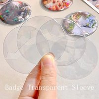 2/5PCS Transparent Badge Display Sleeve Round Card Storage Case Anime Badges Decoration PVC Protector