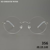 Denmark Brand Rimless Round Glasses Frame 356 Ultralight Men Screwless Titanium Eyeglasses Frames Spectacles Women Eyewear Gafas image 4