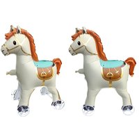 Walking 4D Foil Balloon with Wheels Cartoon Elephant for Party Decor