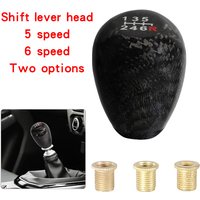 Car modification parts, carbon fiber pattern, circular 5-speed gear lever head, 6-speed gear shift head, gear shift lever head