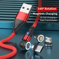540 Rotate Magnetic Cable 3A Fast Charging iPhone USB C For iPhone 15 14 Samsung Xiaomi Huawei Data Cable with Storage Case
