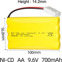 9.6V 700mAh NiCD Rechargeable Battery for RC Cars Tanks Robots Boats Ship Remote Control Toys Guns AA Battery Pack