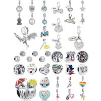 Hot Selling 925 Silver,Heart-Shaped Bead Car, Cat, Pendant Suitable for Original Bracelets, DIY Accessories,Exquisite Jewelry