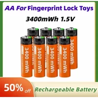 High Capacity 3400mWh 1.5V AA USB Rechargeable Lithium-ion Batteries Suitable for Fingerprint Lock Toys Replaceable Battery