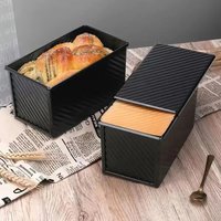 Kitchen Rectangle Loaf Pan with Cover Bread Baking Mould Cake Toast Non-Stick Toast Box with Lid Aluminized Steel Bread Mould