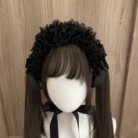 Harajuku Gothic Lolita Hat Gorgeous Multi-layer Lace Hair Bands Hairpin Anime Cosplay Headdress Handmade Pure Cotton Headband