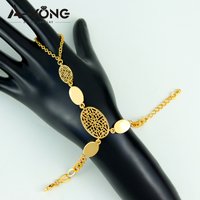 Arab Fashion Gold Color Bracelet 18k Gold Plated Nigeria Women Wedding Hand Chains Dubai Luxury Engagement Party Jewelry