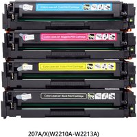 4 pack 207A W2210A 207X Toner Cartridge Compatible for HP Laserjet Pro MFP M283fdw M283fdn M282nw M255 M255dw M255nw with Chip