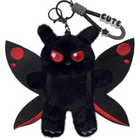 Mothman Plush Doll Keychain Pendant with Wings Creative Room Decorations Plush Toys Children Birthday Halloween Gifts