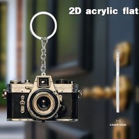 2/1pcs Retro Camera 2D Acrylic Keychain,Bag & Car Key Pendant for Photography Lovers, Ideal Holiday Birthday Gift